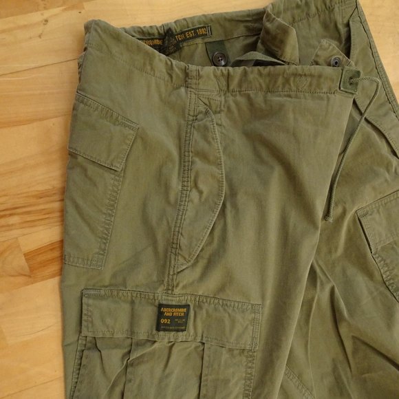 ABERCROMBIE & FITCH 092 Paratrooper M51 Cargo Pants SIZE Large Military OD Green - Picture 6 of 13